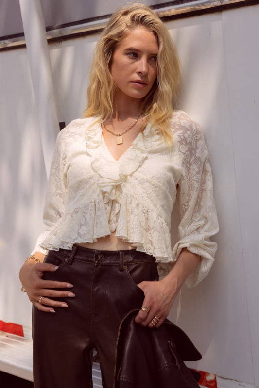 Romantic Wishes Ruffle Lace Top