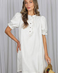 She’s Gone Country Denim Dress-Cream
