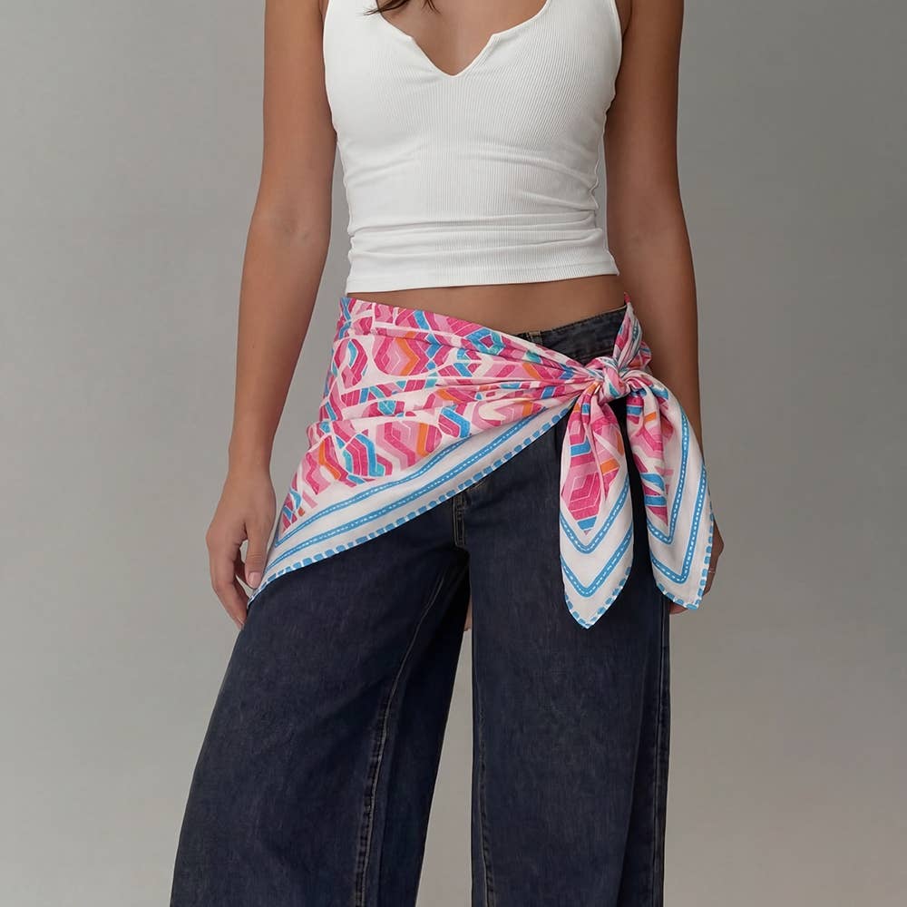 Abstract Tribal Bandana Scarf-Pink