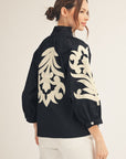 Blush Peony Top-Black