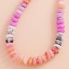 Ombre Oval Disk Beaded Necklace-Pink