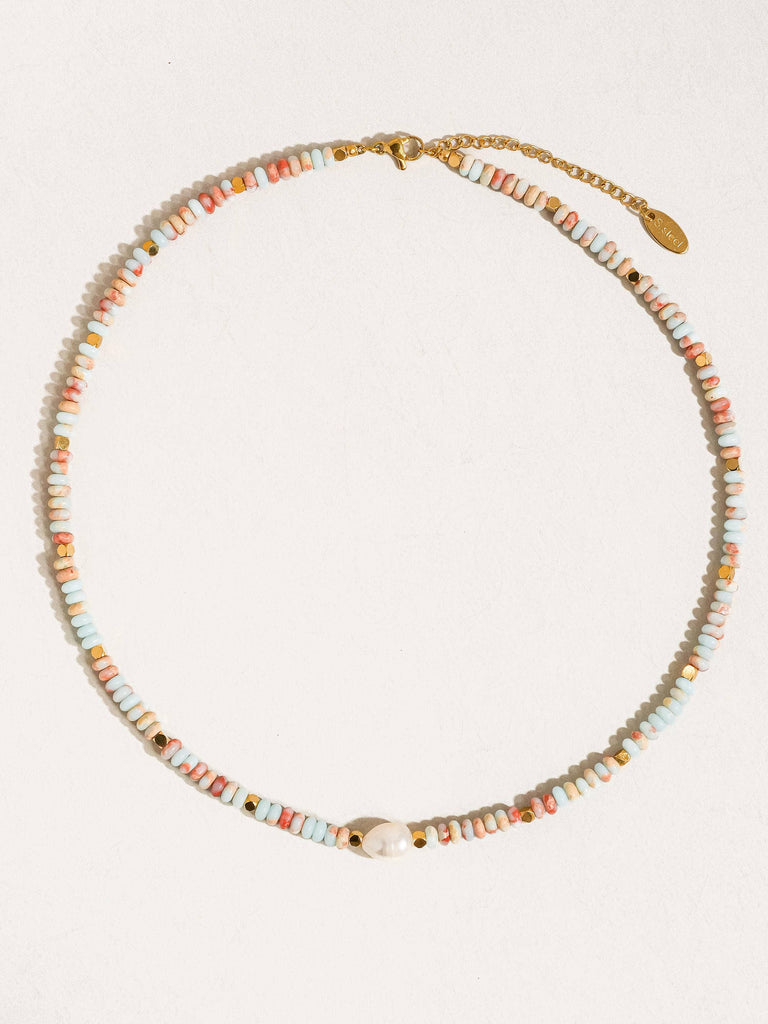 Swank Boho Beaded Pearl Necklace
