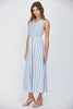 Oceanside Bliss Striped Midi Dress