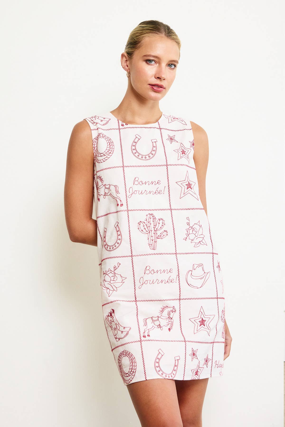 Western Flair Embroidered Shift Dress