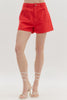 Uptown Chic High Waist Shorts-Red