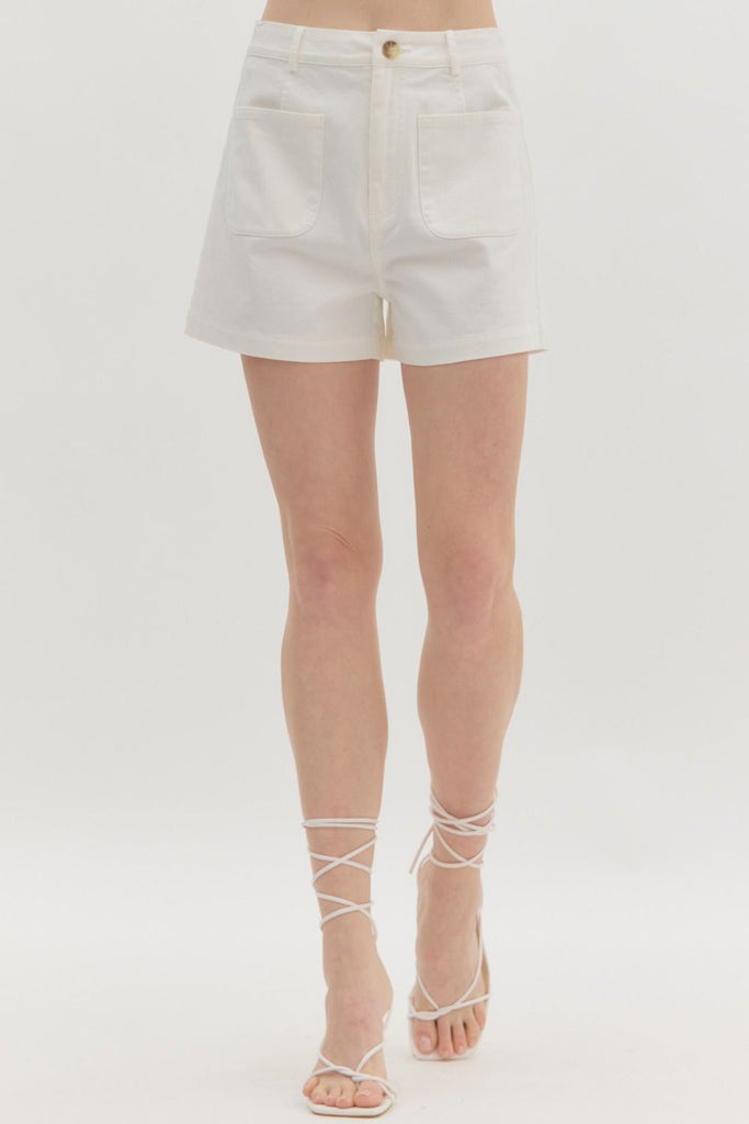 Uptown Chic High Waist Shorts-Off White