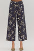 Redwoods Floral Print Pants- Navy