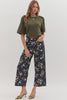 Redwoods Floral Print Pants- Navy