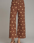 Bellagio Floral Wide Leg Pants-Brown