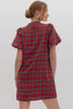 The Present Plaid Dress- Red