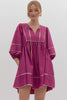 Color Dash Tunic Dress- Plum