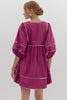 Color Dash Tunic Dress- Plum