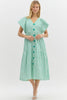 Sandy Shore Lines Midi Dress- Green