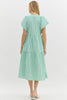 Sandy Shore Lines Midi Dress- Green