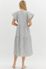 Sandy Shore Lines Midi Dress- Cream Black