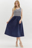 Stay Sweet Midi Dress-Navy