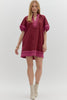 Mykonos Meetup Mini Dress-Burgundy