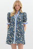 Garden Grace Floral Dress- Navy