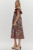 Sunset In Sorrento Midi Dress-Red Bean
