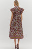 Sunset In Sorrento Midi Dress-Red Bean
