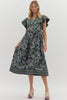 Sunset In Sorrento Midi Dress-Green