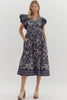 Sunset In Sorrento Midi Dress-Navy