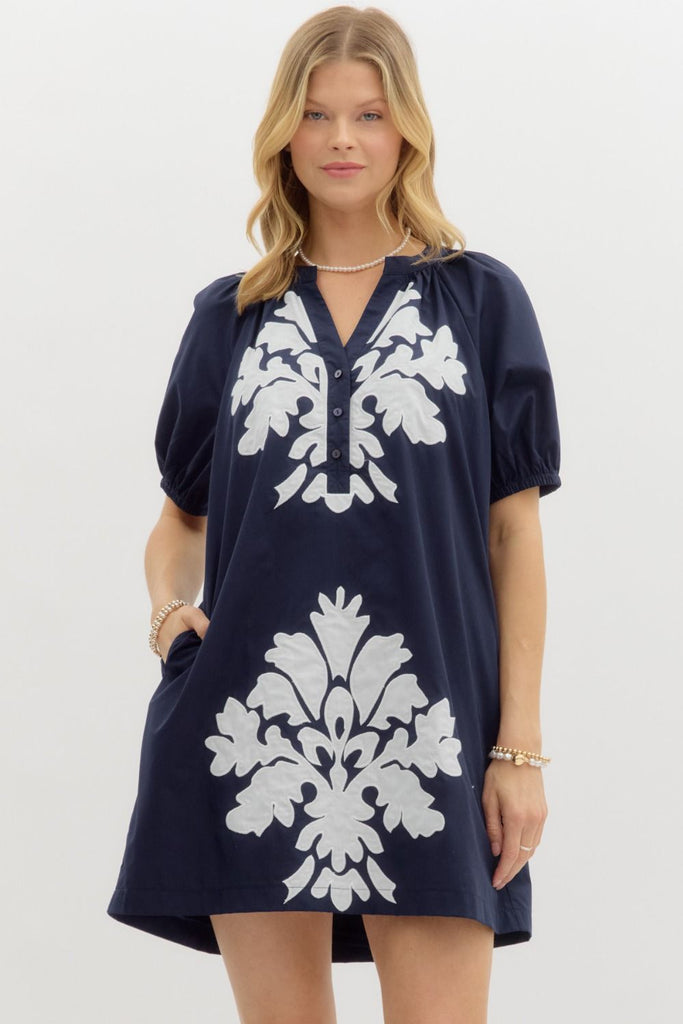 Coastal Muse Dress-Navy