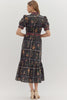 Petal Fern Floral Print Midi Dress