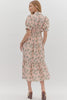 Vineyard Bound Floral Midi Dress-Artichoke