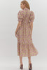 Vineyard Bound Floral Midi Dress-Purple