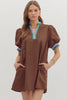 Miss Me Mini Dress-Chocolate