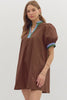 Miss Me Mini Dress-Chocolate