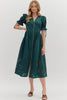 In the Moment Eyelet Midi Dress-Teal