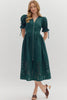 In the Moment Eyelet Midi Dress-Teal