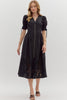In the Moment Eyelet Midi Dress-Black