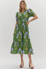 Simply Lovely Floral Midi Dress-Green