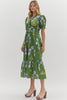 Simply Lovely Floral Midi Dress-Green