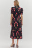Simply Lovely Floral Midi Dress-Black