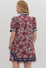 Meadow Daydream Floral Mini Dress-Burgundy