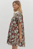 Blossom Floral Bliss Mini Dress-Burgundy