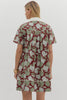 Blossom Floral Bliss Mini Dress-Burgundy