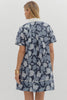 Blossom Floral Bliss Mini Dress-Navy