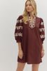 Loving Views Mini Dress-Burgundy