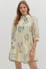 Floral Girl Mini Dress-Cream