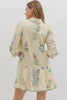 Floral Girl Mini Dress-Cream