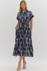 Botanical Moment Pattern Midi Dress