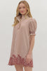 Ivy Days Striped Dress-Rust