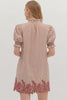 Ivy Days Striped Dress-Rust