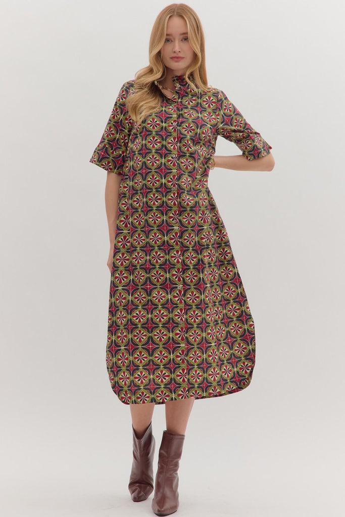 Whispered Florals Midi Dress