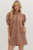 Fall Flowers Textured Mini Dress